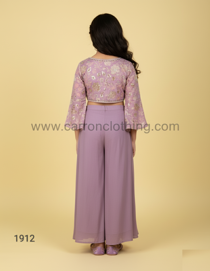 Purple Colour Plazo Set(GE-GPZS_1912)