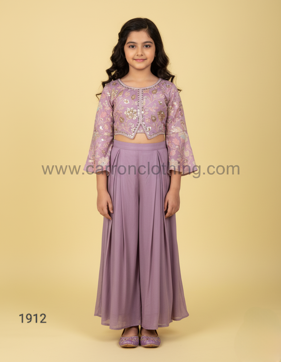 Purple Colour Plazo Set(GE-GPZS_1912)