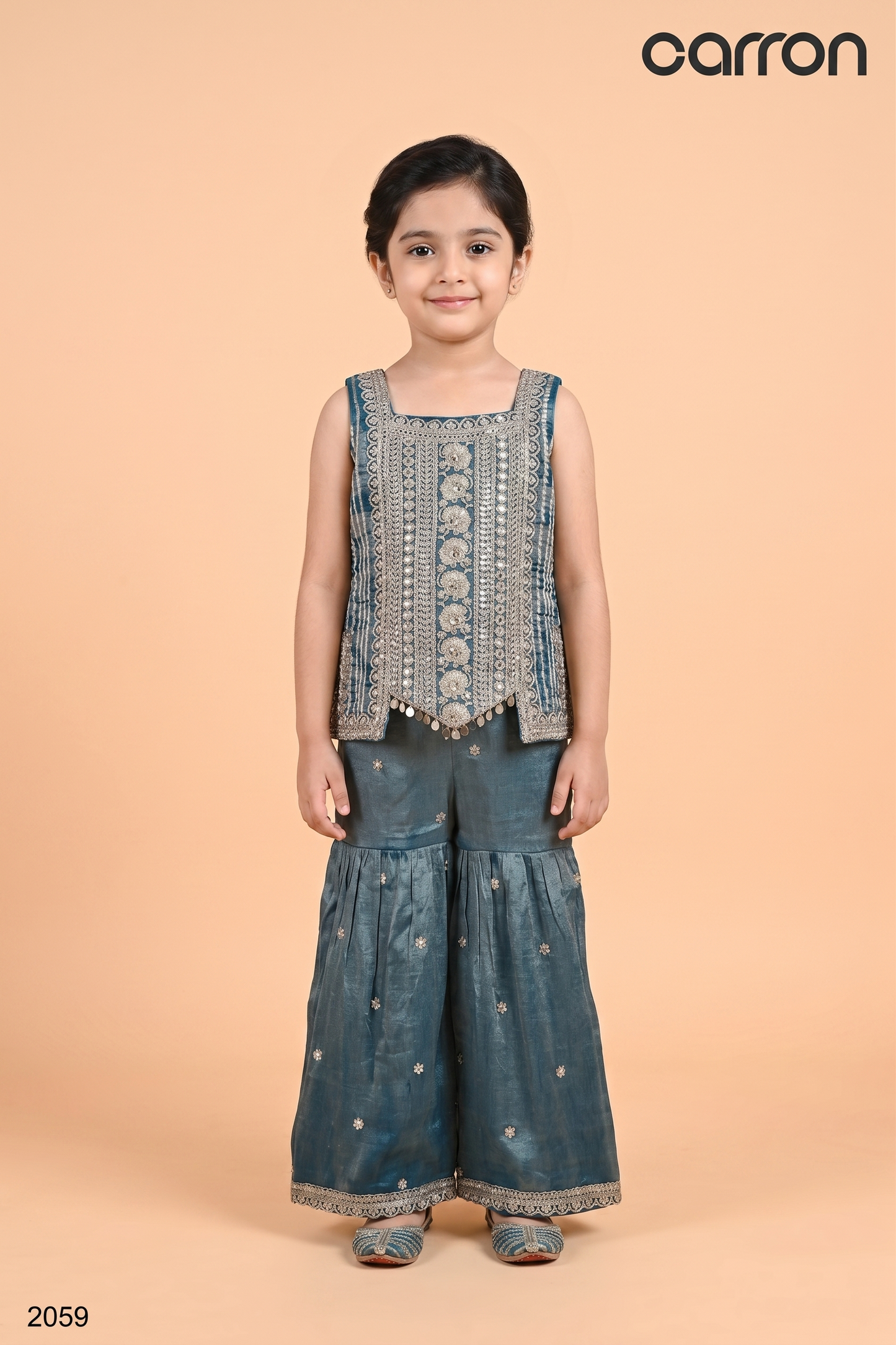 Grey Colour Gharara Set(GE-GGHS_2059)