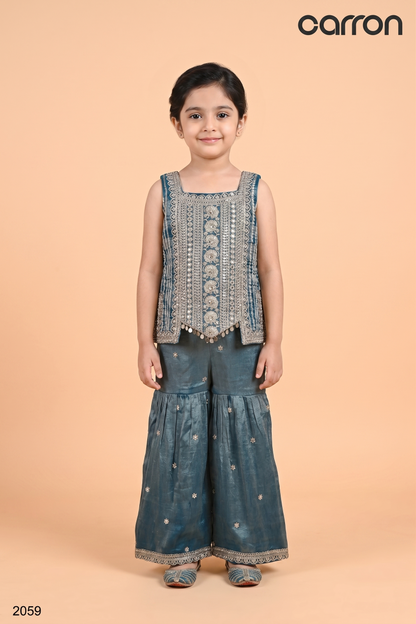 Grey Colour Gharara Set(GE-GGHS_2059)