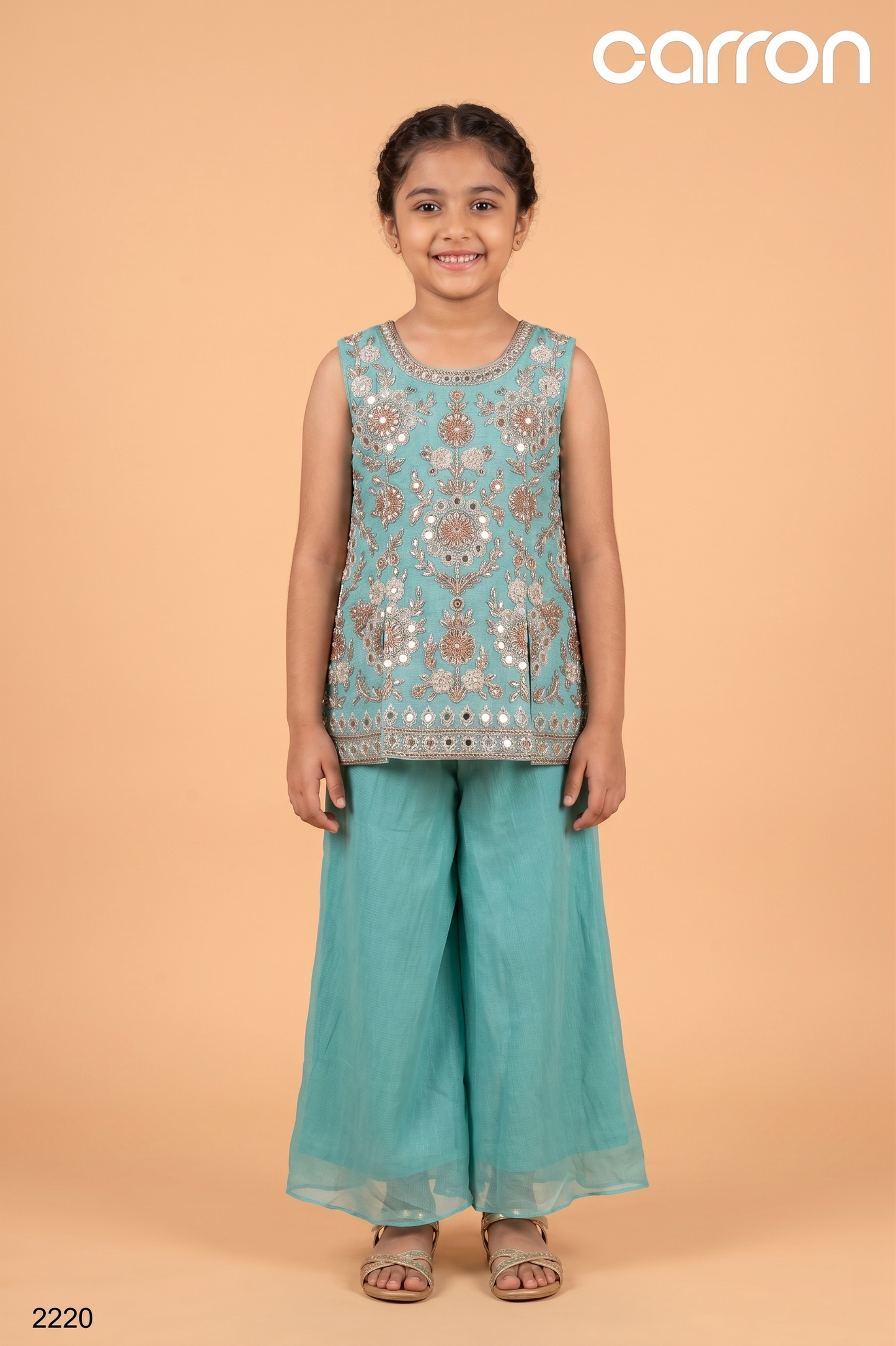 Sea Green Colour Plazo Set(GE-GPZS_2220)