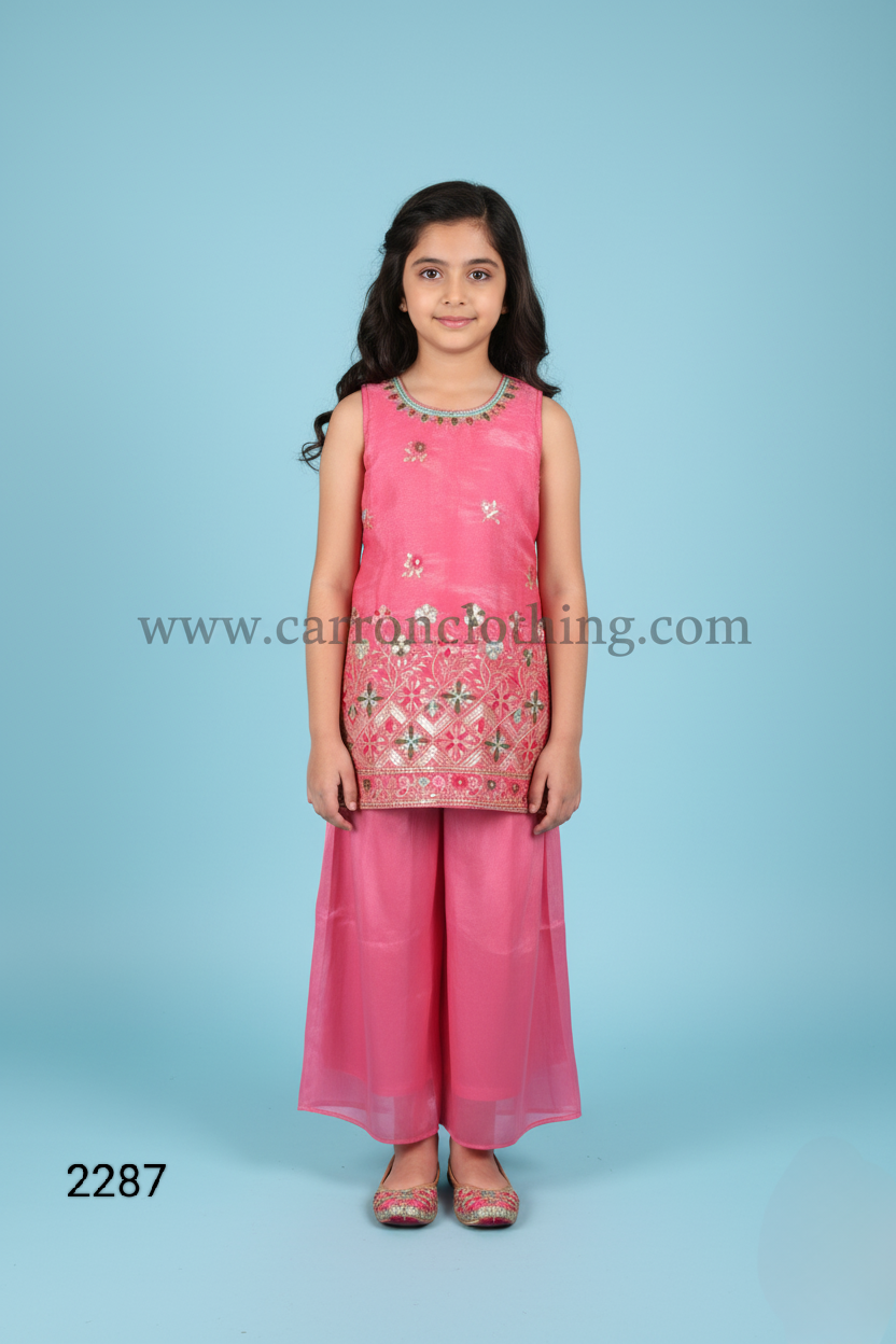 Pink Colour Plazo Set(GE-GPZS_2287)