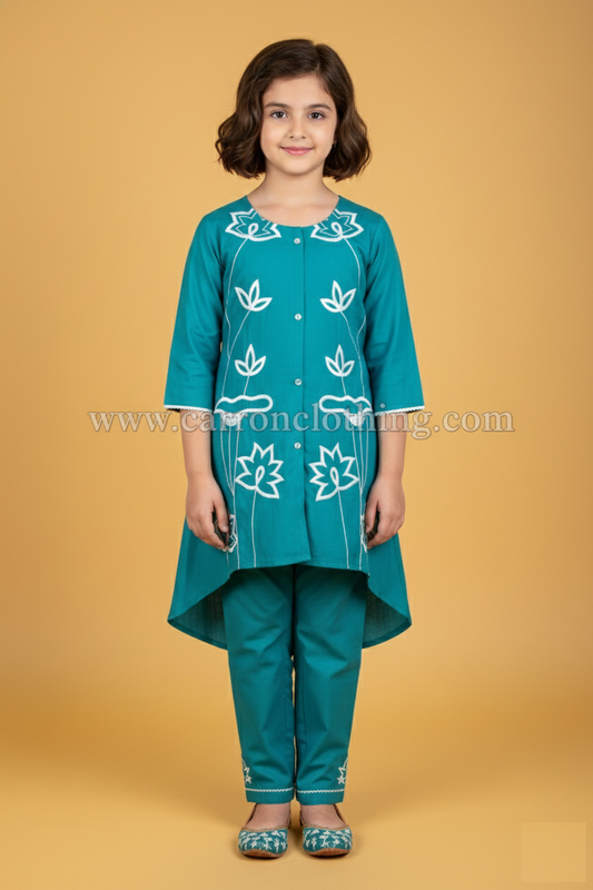 Teal Blue Colour Kurti Set (GC-GKUS_2799)