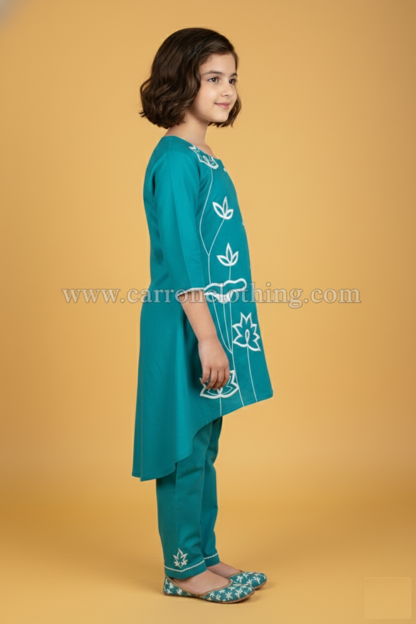 Teal Blue Colour Kurti Set (GC-GKUS_2799)