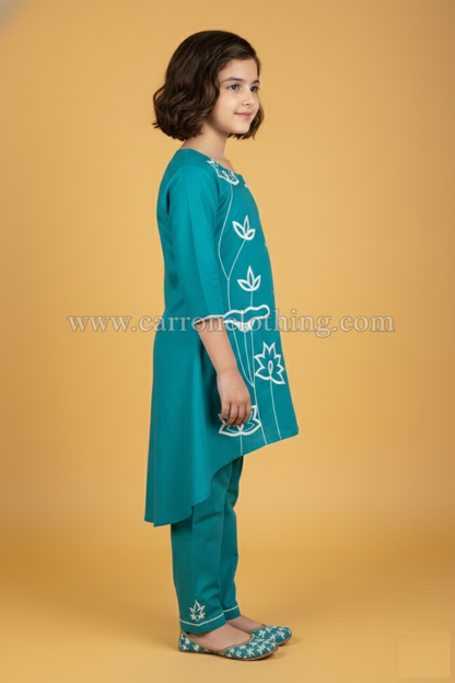 Teal Blue Colour Kurti Set (GC-GKUS_2799)