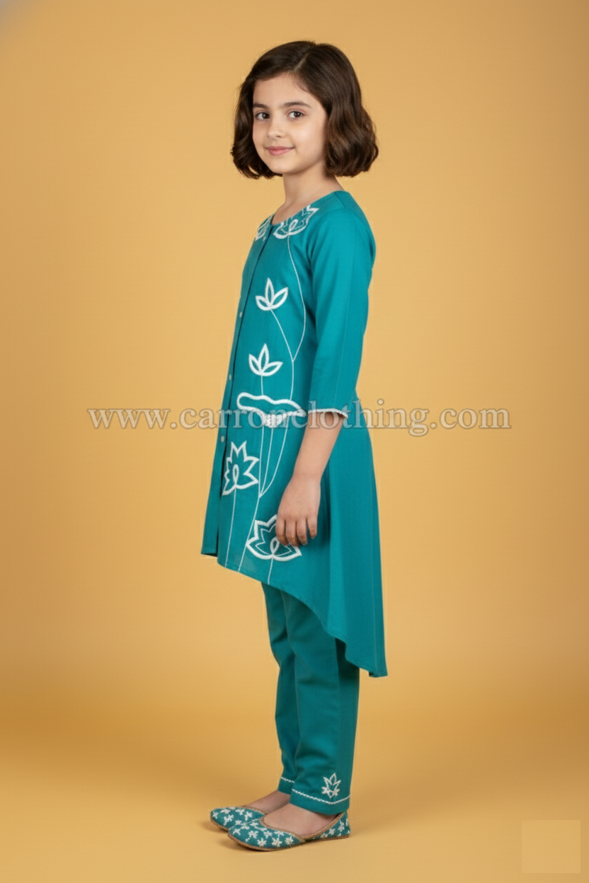 Teal Blue Colour Kurti Set (GC-GKUS_2799)