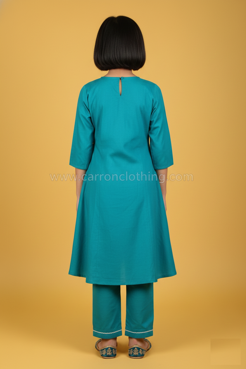 Teal Blue Colour Kurti Set (GC-GKUS_2799)