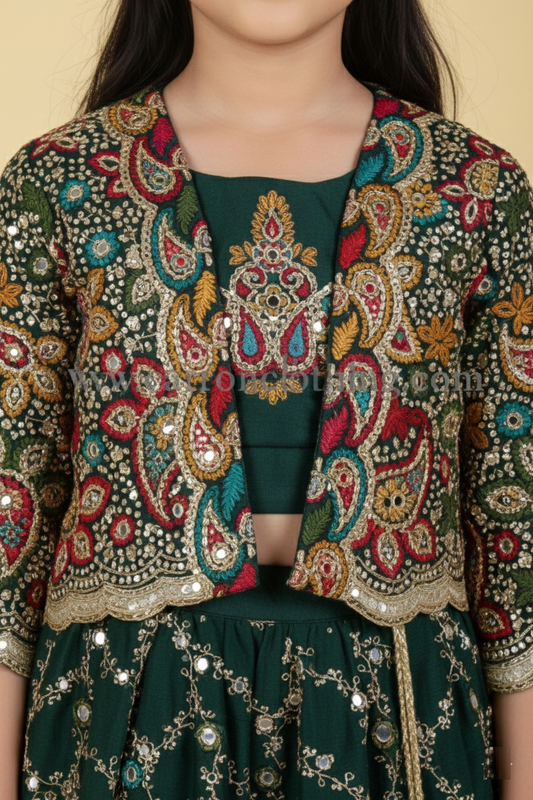 Green Colour Ghaghra Choli(GE-GGHC_3003)