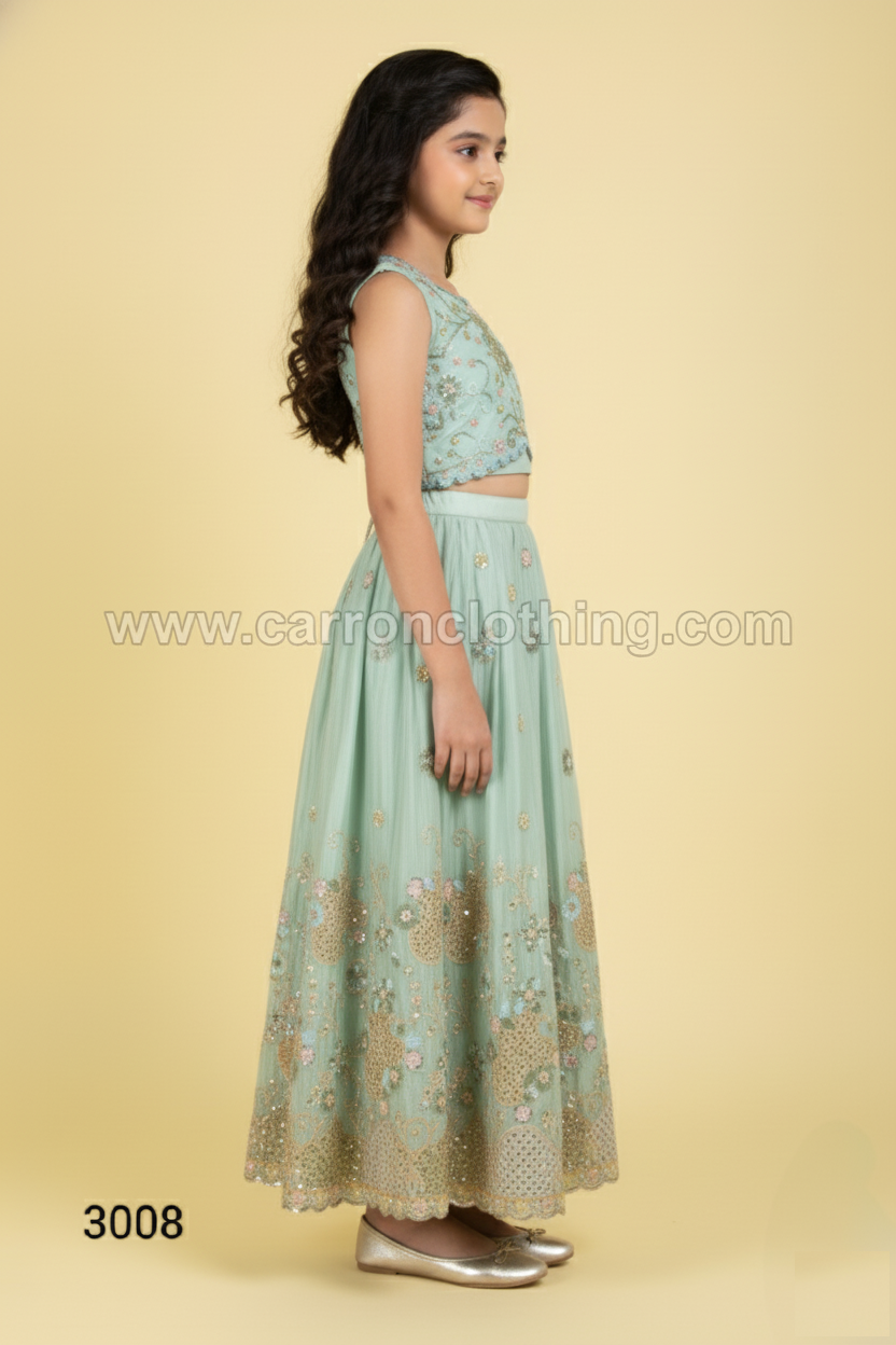 Firozi Colour Ghaghra Choli(GE-GGHC_3008)