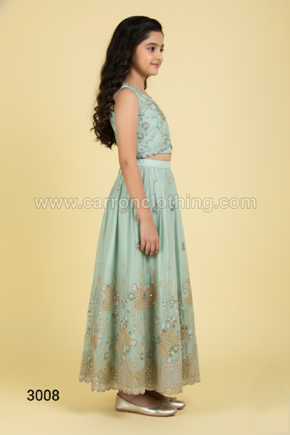 Firozi Colour Ghaghra Choli(GE-GGHC_3008)