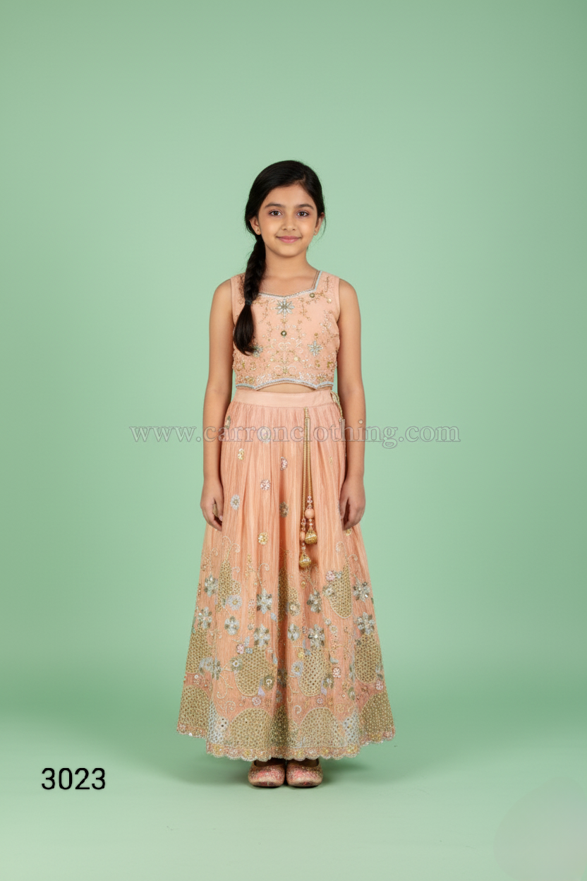 Peach Colour Ghaghra Choli(GE-GGHC_3023)