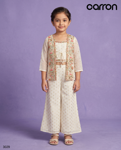 Cream Colour Plazo Set(GE-GPZS_3029)