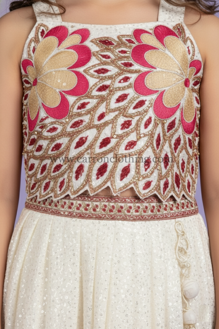Cream Colour Ghaghra Choli(GE-GGHC_3073)