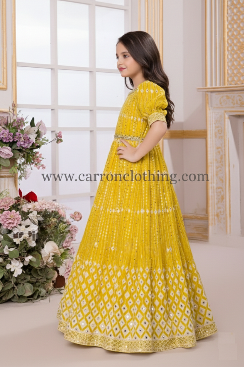 Lemon Colour Gown (GE-GGWN_3218)