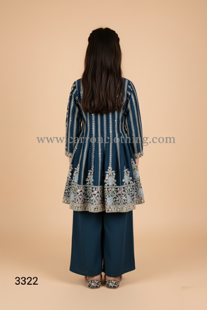 Blue Colour Plazo Set(GE-GPZS_3322)