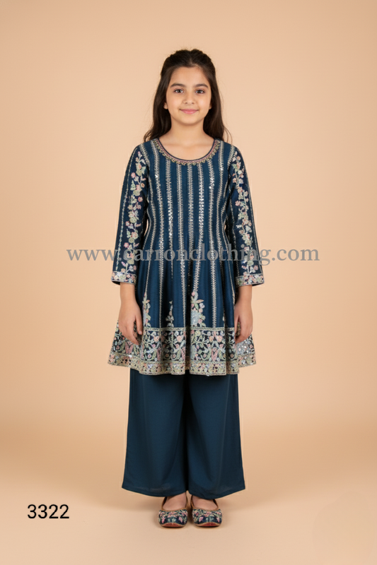 Blue Colour Plazo Set(GE-GPZS_3322)