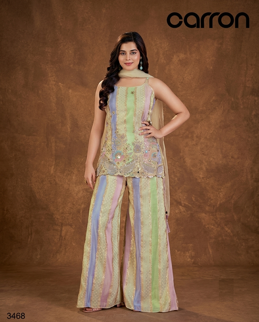 Multi Colour Plazo Set(GE-GPZS_3468)