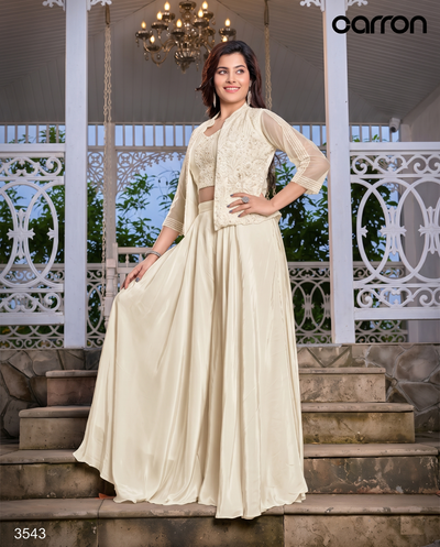 Cream Colour Plazo Set(GE-GPZS_3543)