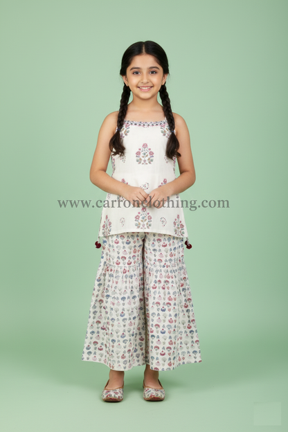 White Colour Gharara Set(GE-GGHS_4913)