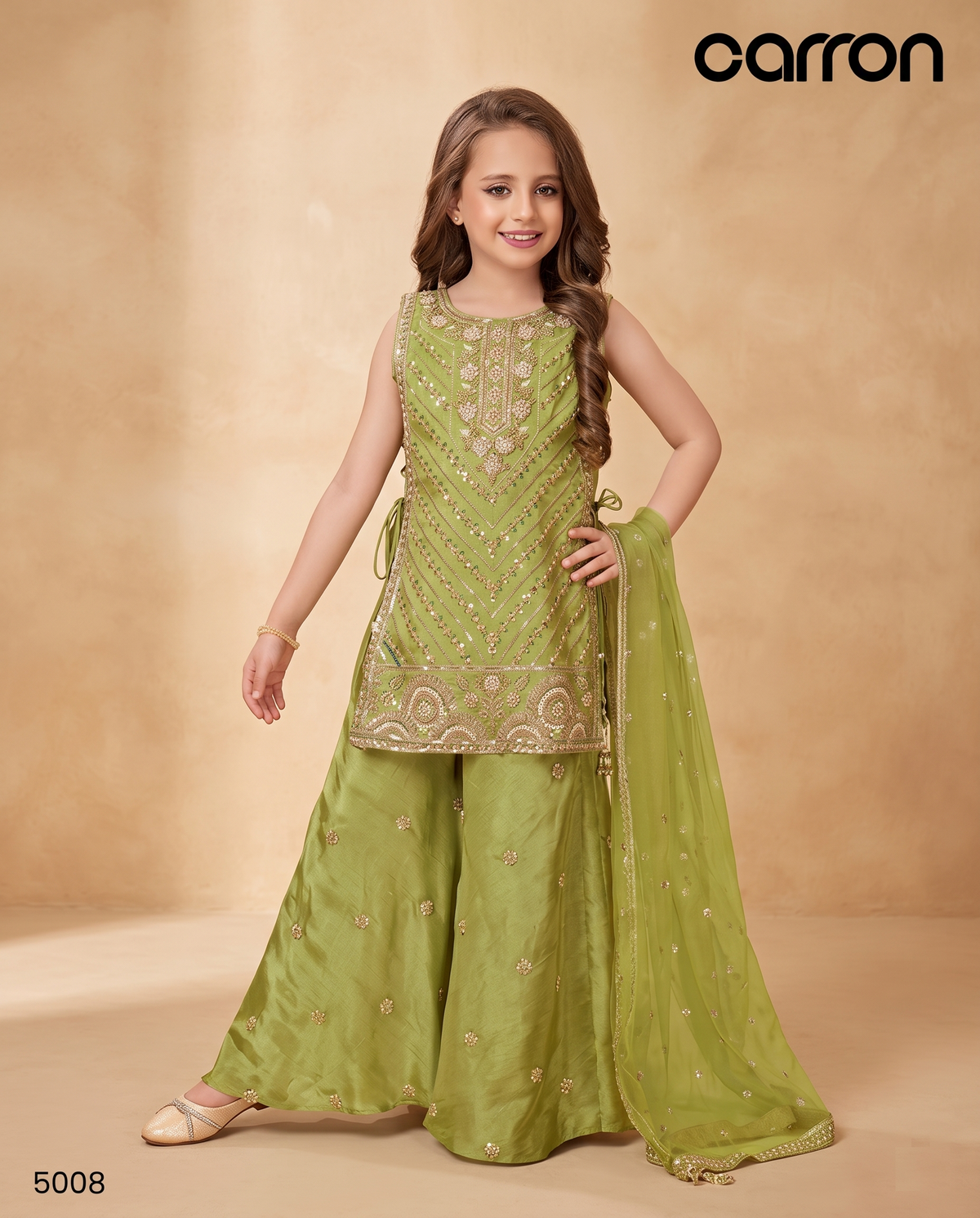Green Colour Plazo Set(GE-GPZS_5008)