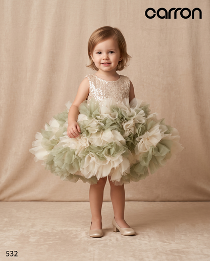 Sage Green Colour Party Frock(GE-GFRP_532)