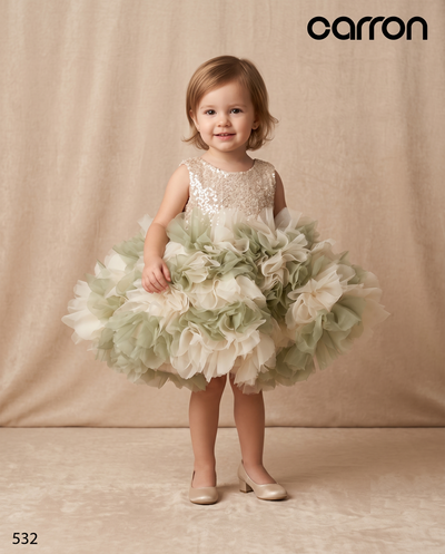 Sage Green Colour Party Frock(GE-GFRP_532)