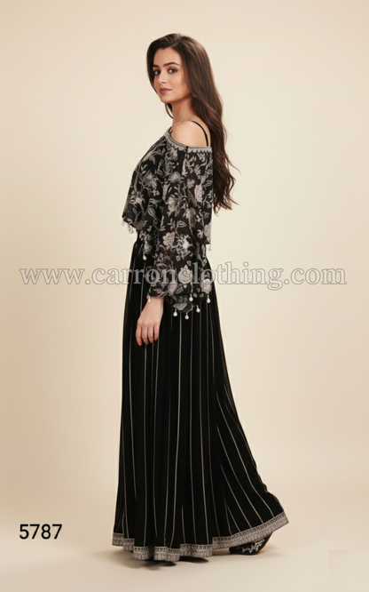 Black Colour Plazo Set(GE-GPZS_5787)