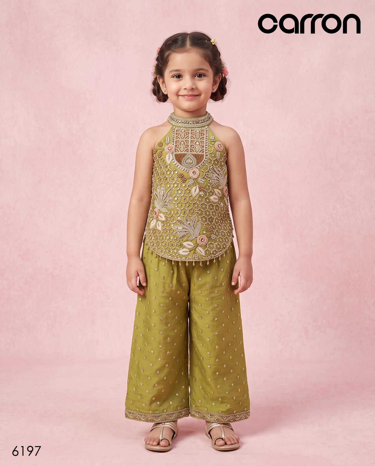 Rich Olive Colour Plazo Set(GE-GPZS_6197)