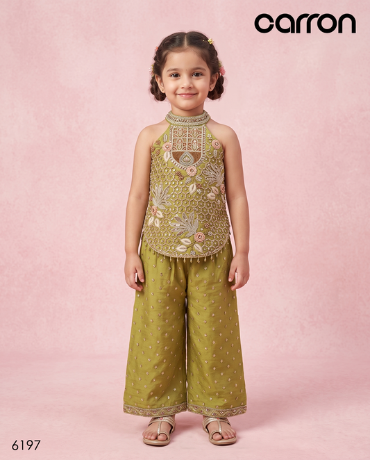 Rich Olive Colour Plazo Set(GE-GPZS_6197)