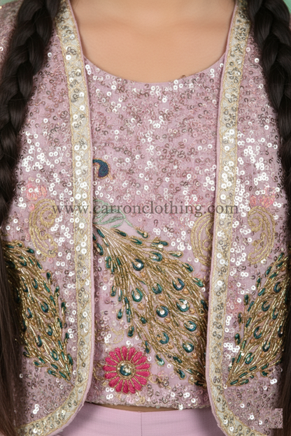 Onion Pink Colour Plazo Set(GE-GPZS_6653)