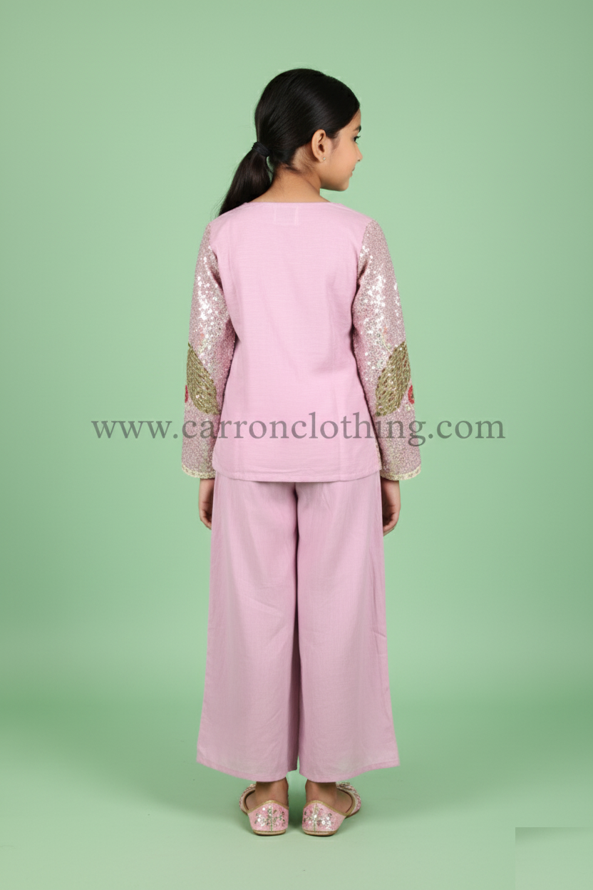 Onion Pink Colour Plazo Set(GE-GPZS_6653)