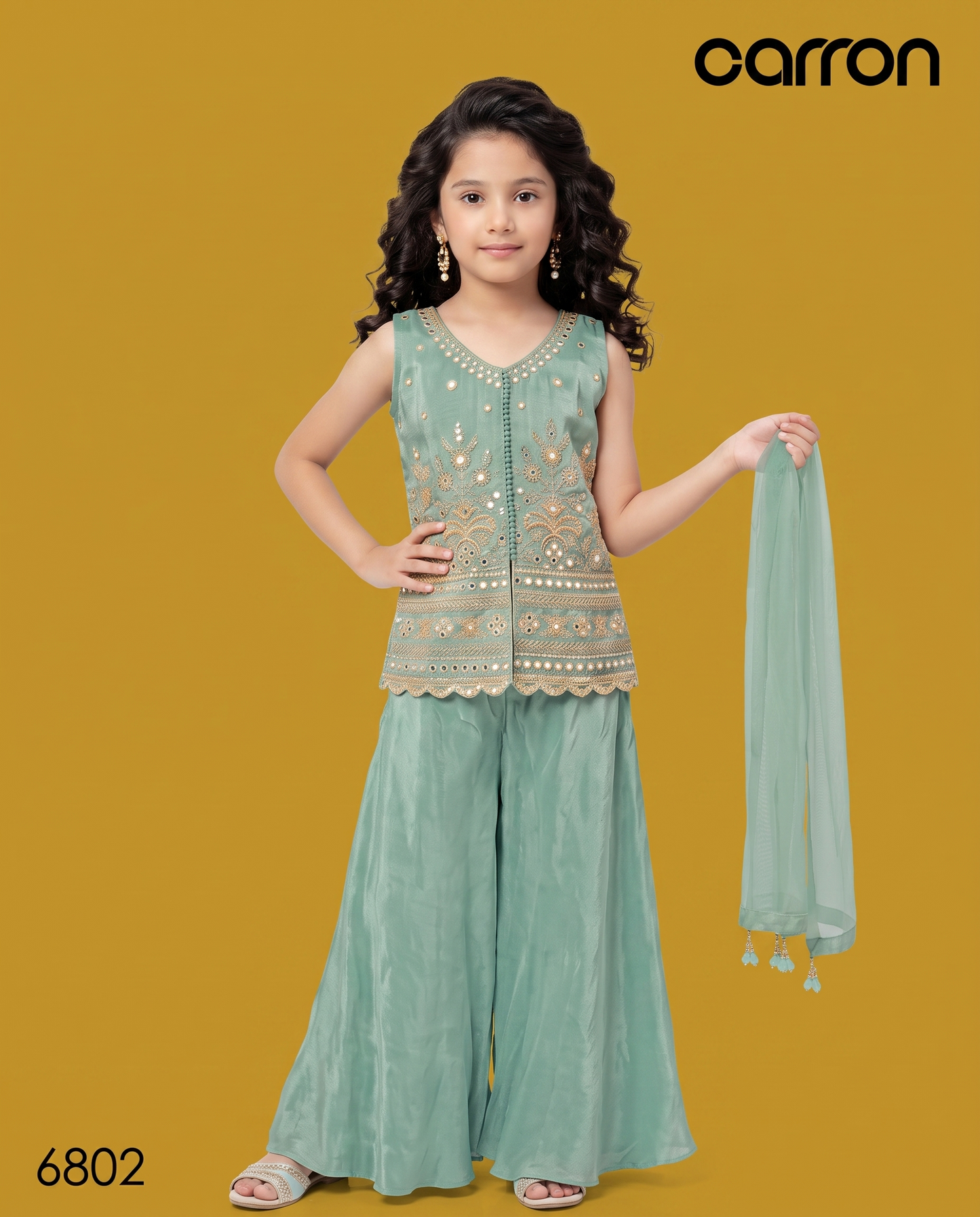 Mint Green Colour Plazo Set(GE-GPZS_6802)
