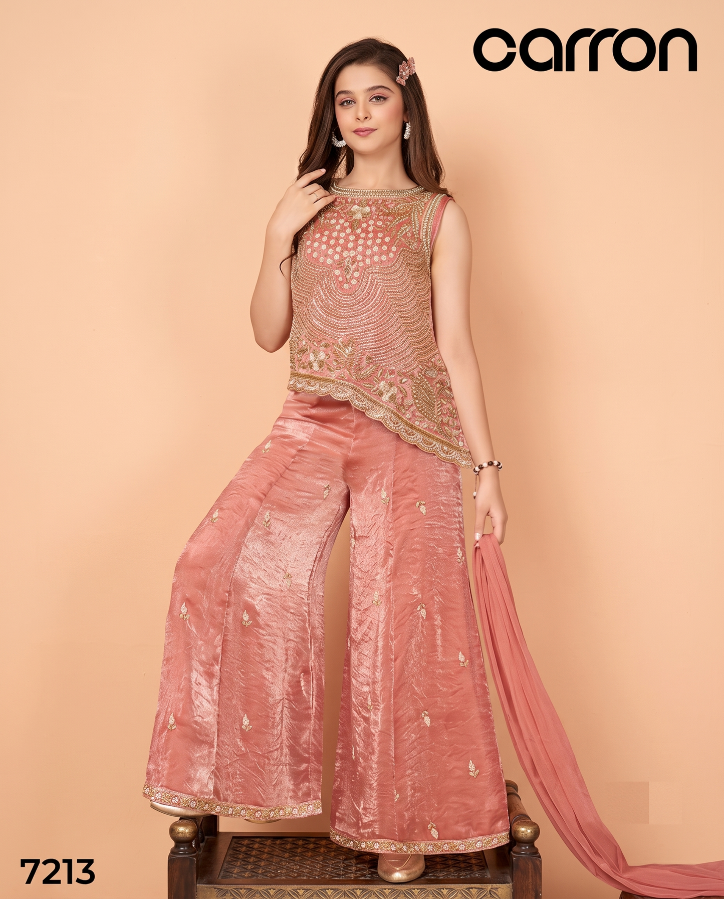 Dusty Rose Colour Plazo Set(GE-GPZS_7213)