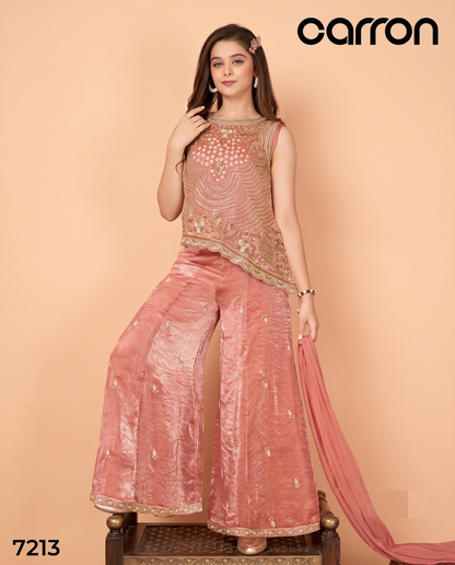 Dusty Rose Colour Plazo Set(GE-GPZS_7213)