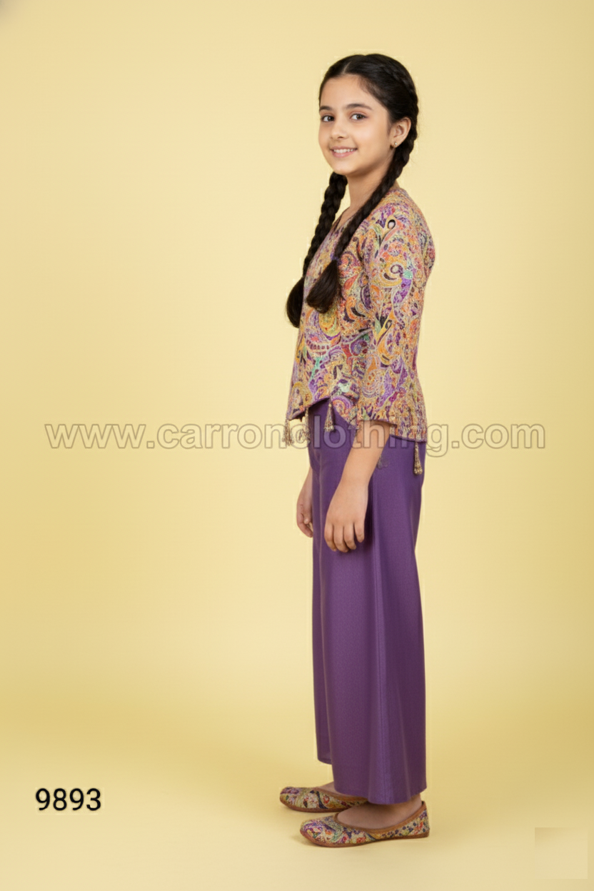 Purple Colour Plazo Set(GE-GPZS_9893)