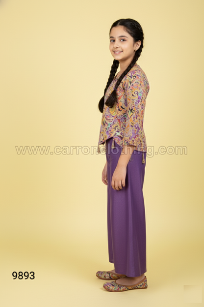 Purple Colour Plazo Set(GE-GPZS_9893)