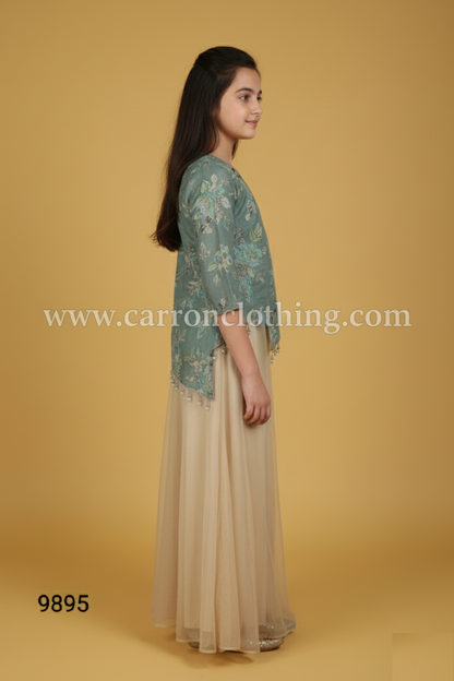 Green Colour Plazo Set(GE-GPZS_9895)
