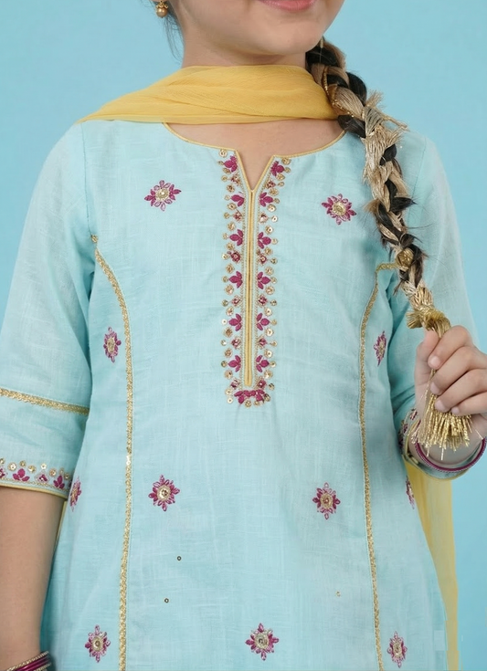 Sky Blue Colour Chudidar(GE-GCHU_1221)