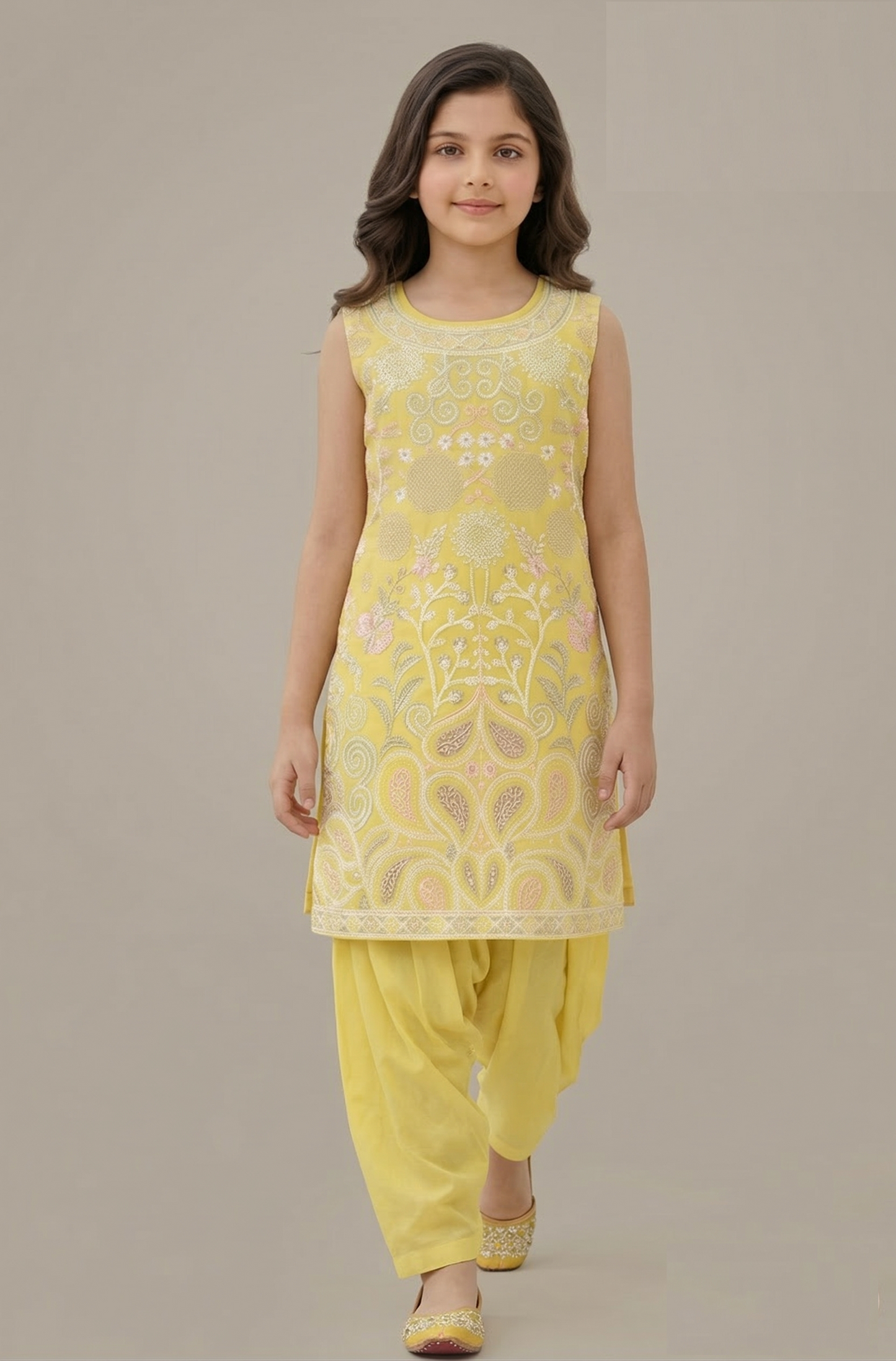 Lemon Yellow Colour Chudidar(GE-GCHU_1430)
