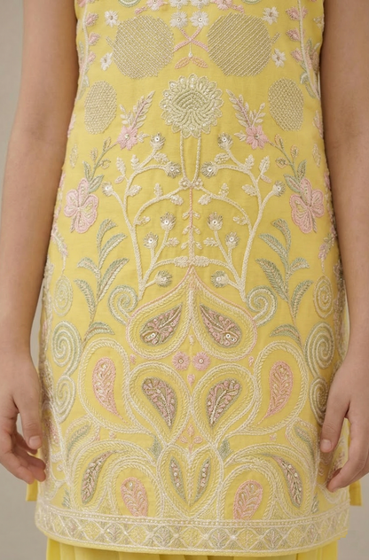 Lemon Yellow Colour Chudidar(GE-GCHU_1430)