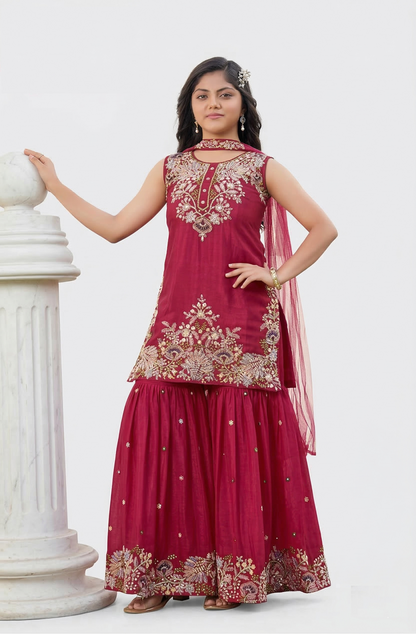 Deep Maroon Colour Chudidar(GE-GCHU_1438)