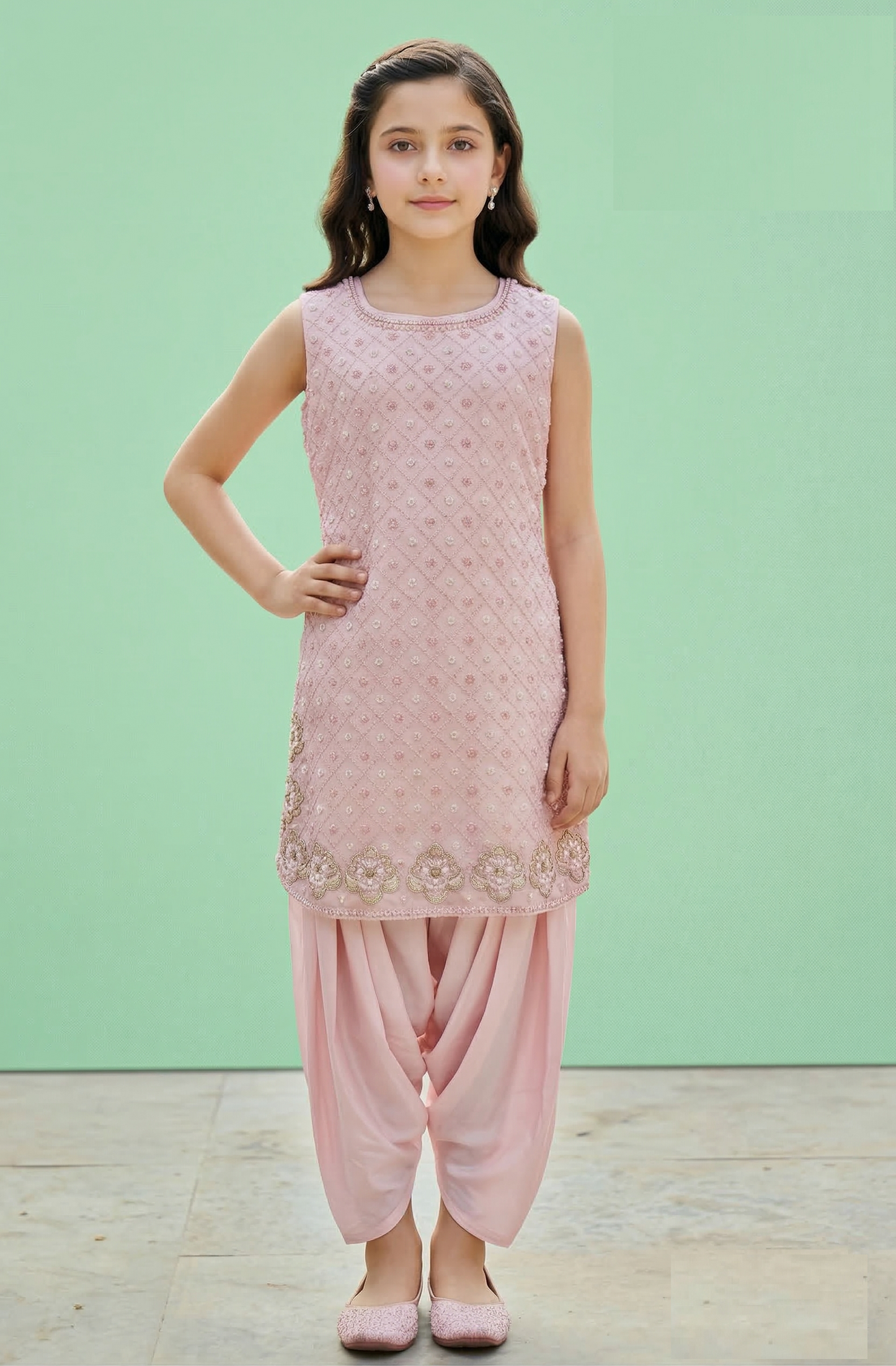 Blush Pink Colour Chudidar(GE-GCHU_1454)