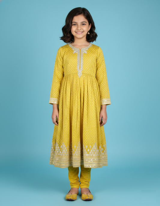 Yellow Colour Chudidar(GE-GCHU_4886)
