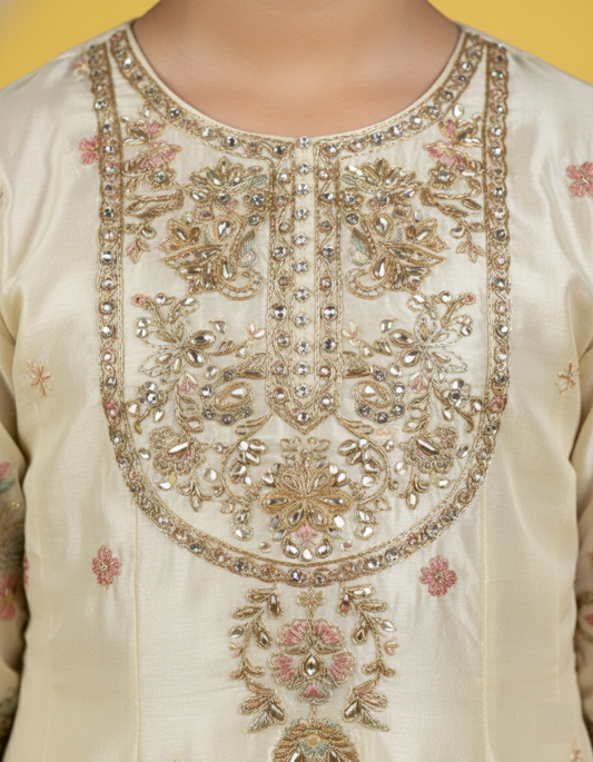 Cream Colour Plazo Set(GE-GPZS_5890)