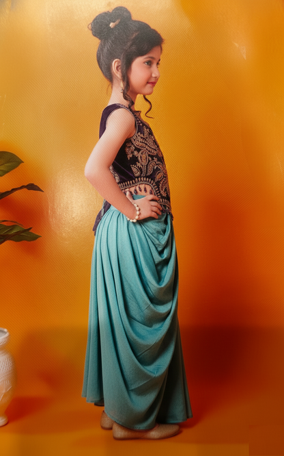 Blue Colour Chudidar(GE-GCHU_9839)