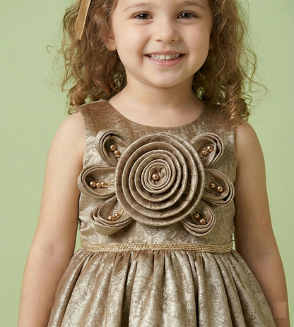 Gold Colour Party Frock(GE-GFRP_1050)