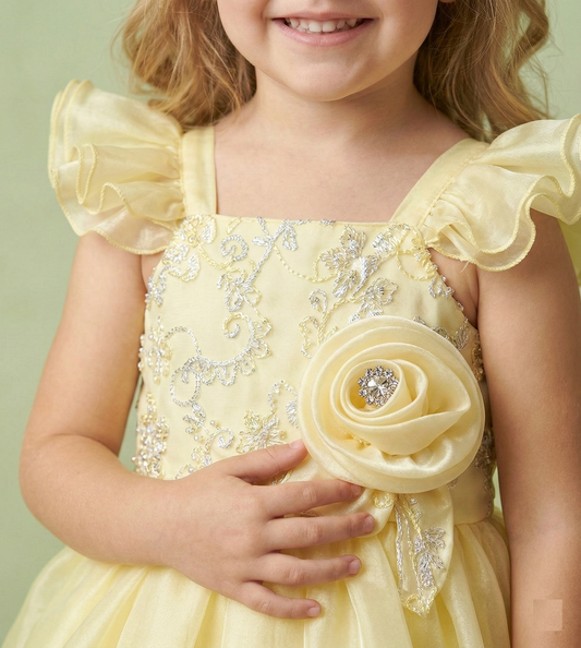 Lemon Colour Party Frock(GE-GFRP_2016)