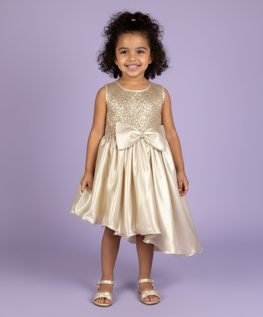 Gold Colour Party Frock(GE-GFRP_3449)