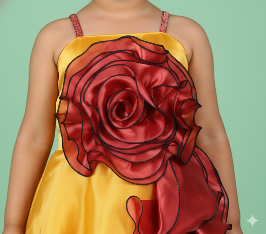 Yellow Colour Party Frock(GE-GFRP_3460)