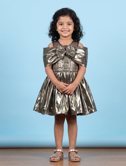 Antique Gold Colour Party Frock(GE-GFRP_3582)